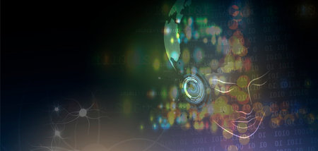 Conceptual technology illustration of artificial intelligence. Abstract futuristic background