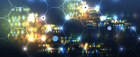 Abstract hexagon background. Technology poligonal design. Digital futuristic minimalism. Vectorのイラスト素材