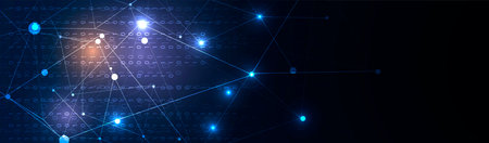 Futuristic technology interface with geometric shapes