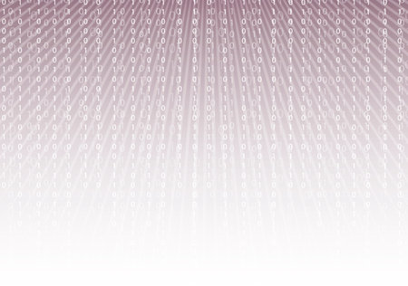 Bytes of binary code run through network. Abstract futuristic syberspace. Modern Technology...