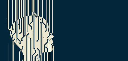 Conceptual technology illustration of artificial intelligence. Abstract futuristic backgroundのイラスト素材