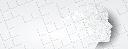 Conceptual technology illustration of artificial intelligence. Abstract futuristic backgroundのイラスト素材