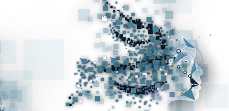 Conceptual technology illustration of artificial intelligence. Abstract futuristic backgroundのイラスト素材