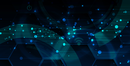 Cybersecurity and information or network protection. Future cyber technology web services for business and internet projectのイラスト素材