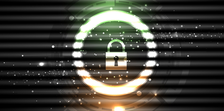 Cybersecurity and information or network protection. Future cyber technology web services for business and internet projectのイラスト素材