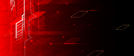 Abstract tech background. Futuristic technology interface with geometric shapesのイラスト素材