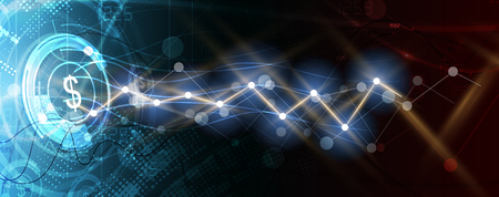 Abstract finance and business background with graph. world economic conceptのイラスト素材