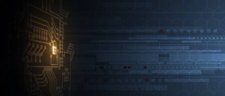 Cyber security and information or network protection. Future cyber technology web services for business and internet projectのイラスト素材