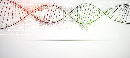 Abstract DNA technology. Science medical concept. Futuristic background.  Wireframe molecules structureのイラスト素材