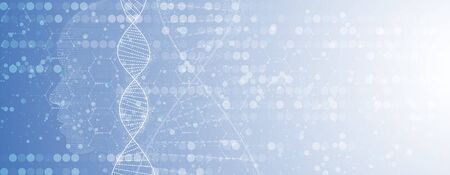 Abstract DNA technology. Science medical concept. Futuristic background.  Wireframe molecules structureのイラスト素材