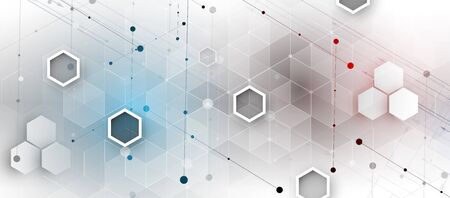 Abstract hexagon background. Technology poligonal design. Digital futuristic minimalism. Vectorのイラスト素材