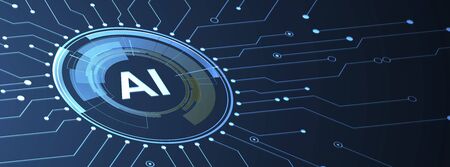 Conceptual technology illustration of artificial intelligence. Abstract futuristic backgroundのイラスト素材