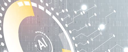 Abstract Artificial intelligence. Technology web background. Virtual conceptのイラスト素材
