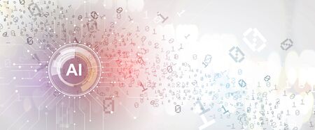 Abstract Artificial intelligence. Technology web background. Virtual conceptのイラスト素材