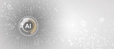 Abstract Artificial intelligence. Technology web background. Virtual conceptのイラスト素材
