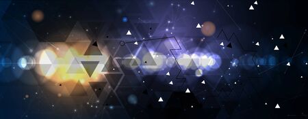 Abstract Artificial intelligence. Technology web background. Virtual conceptのイラスト素材