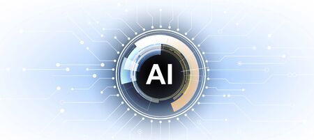 Abstract Artificial intelligence. Technology web background. Virtual conceptのイラスト素材