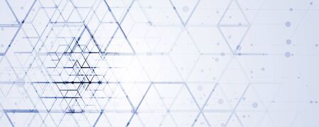 Abstract tech background. Futuristic technology interface with geometric shapesのイラスト素材