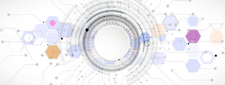Abstract hexagon background. Technology poligonal design. Digital futuristic minimalism. Vectorのイラスト素材