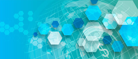 Abstract tech background. Futuristic technology interface with geometric shapes