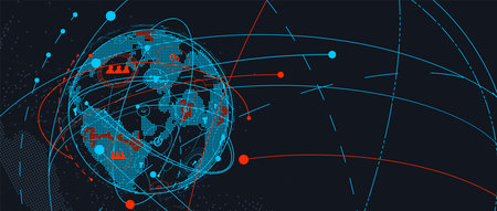 Abstract tech background. Futuristic technology interface with geometric shapes