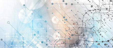 Abstract DNA technology. Science medical concept. Futuristic background.  Wireframe molecules...