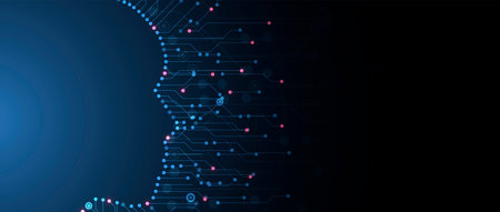 Conceptual technology illustration of artificial intelligence. Abstract futuristic background