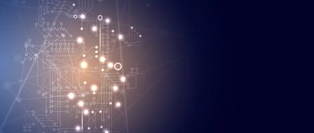 Abstract circuit board futuristic technology processing business backgroundのイラスト素材