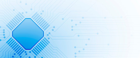 Abstract circuit board futuristic technology processing business backgroundのイラスト素材