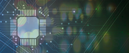 Abstract circuit board futuristic technology processing business background