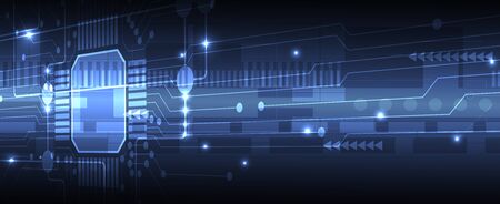 Abstract circuit board futuristic technology processing business backgroundのイラスト素材