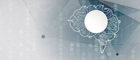 Conceptual technology illustration of artificial intelligence. Abstract futuristic backgroundのイラスト素材