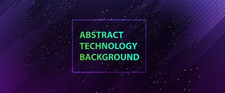 Quantum processing. Deep learning artificial intelligence. Future new technology  for business or science presentation. Vector backgroundのイラスト素材