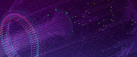 Quantum processing. Deep learning artificial intelligence. Future new technology  for business or...