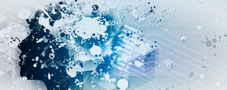 Conceptual technology illustration of artificial intelligence. Abstract futuristic background