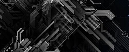 Abstract circuit board futuristic technology processing business backgroundのイラスト素材
