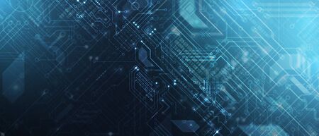Abstract circuit board futuristic technology processing business backgroundのイラスト素材