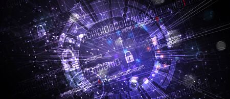 Cyber security and information or network protection.のイラスト素材