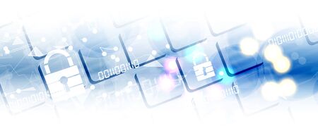 Cyber security and information or network protection.のイラスト素材