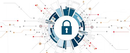 Internet digital cyber security technology concept for businessのイラスト素材