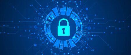 Internet digital cyber security technology concept for businessのイラスト素材