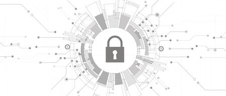 Internet digital cyber security technology concept for businessのイラスト素材