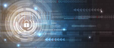 Cybersecurity and information or network protection. Future cyber technology web services for business and internet projectのイラスト素材