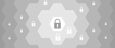 Cybersecurity and information or network protection. Future cyber technology web services for business and internet projectのイラスト素材