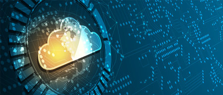 modern cloud technology. Integrated digital web concept background