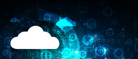 modern cloud technology. Integrated digital web concept background