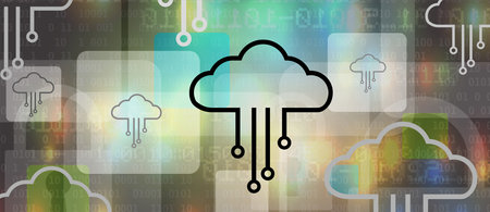 modern cloud technology. Integrated digital web concept background