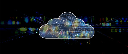 modern cloud technology. Integrated digital web concept background