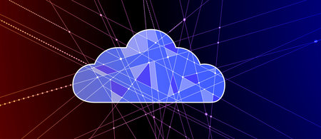 modern cloud technology. Integrated digital web concept background