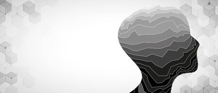 Conceptual technology illustration of artificial intelligence. Abstract futuristic backgroundのイラスト素材